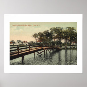 Asbury Park NJ Sunset Lake Bridge 1914 Inspiriert Poster