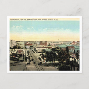 Asbury Park, Ocean Grove Panorama 1928 Vintage Postkarte