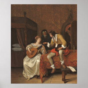Ascagnes und Lucelle - Jan Steen Fine Art Poster