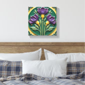 Ascendant Petals in Purple and Gold Leinwanddruck (Insitu (Schlafzimmer))