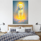 Ascended Sunlit White Tiger | ManJiangHong Fine Ar Leinwanddruck (Insitu (Schlafzimmer))