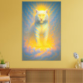 Ascended Sunlit White Tiger | ManJiangHong Fine Ar Leinwanddruck (Insitu (Wohnzimmer))