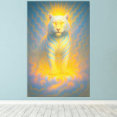 Ascended Sunlit White Tiger | ManJiangHong Fine Ar Leinwanddruck (Insitu (Holzboden))