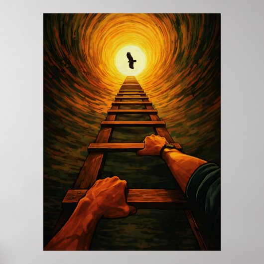 Ascending Ladder to Light Eagle Freedom Symbolic Poster (Vorne)