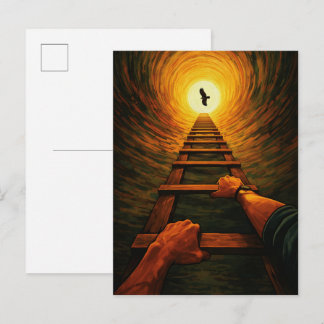 Ascending Ladder to Light Eagle Freedom Symbolic Postkarte