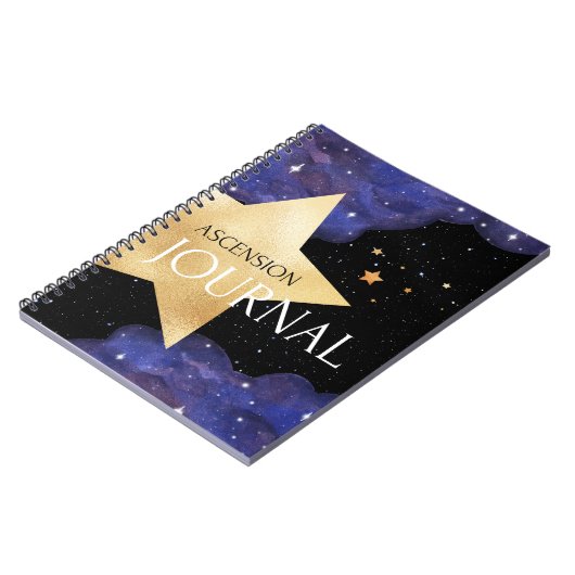 Ascension Journal - Lila & Gold Cosmic Star Notizblock (Linke Seite)