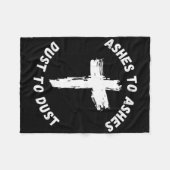 Asche auf Asche Staub zu betäuben Cross Bible Vers Fleecedecke (Vorderseite (Horizontal))