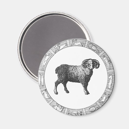 Äsche auf einem Zodiakonsring Magnet (Vorderseite/Rückseite)