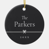 Asche | Einfaches Minimal Bow-Foto Keramik Ornament (Vorne)