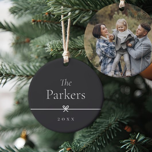 Asche | Einfaches Minimal Bow-Foto Keramik Ornament