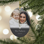 Asche | Einfaches Minimal Bow-Foto Keramik Ornament