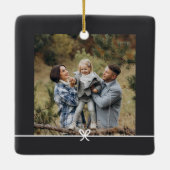 Asche | Einfaches Minimal Bow-Foto Keramikornament (Rückseite)