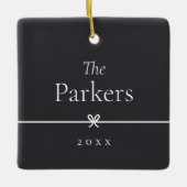 Asche | Einfaches Minimal Bow-Foto Keramikornament (Vorderseite)