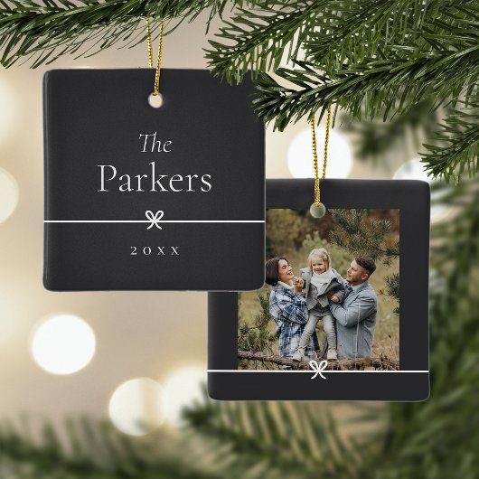 Asche | Einfaches Minimal Bow-Foto Keramikornament