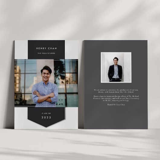 Asche | Foil Banner Foto Abschluss Folieneinladung