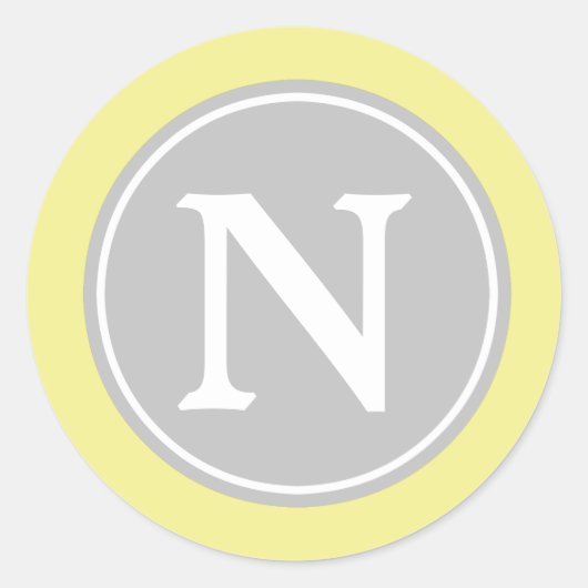 Asche Grau Butter Gelb und Weiß Runder Aufkleber (Vorderseite)