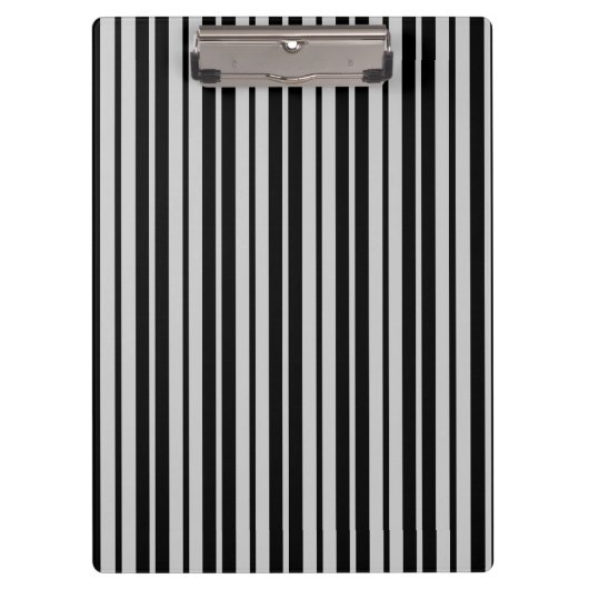 Asche Grau Schwarz Muster für vertikale Streifen Klemmbrett (Vorderseite)