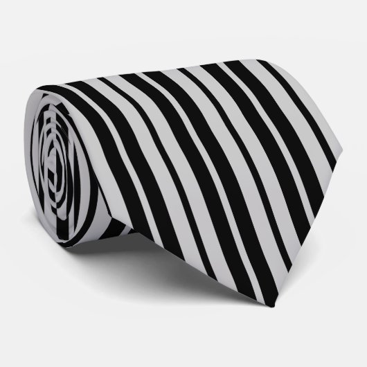 Asche Grau Schwarz Muster für vertikale Streifen Krawatte (Gerollt)
