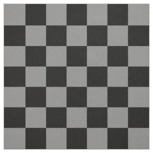 Asche Grau und Schwarzes Schachbrett Muster Textil Stoff