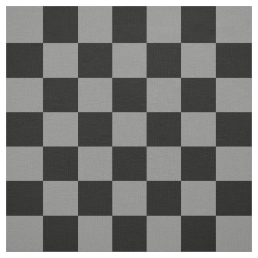 Asche Grau und Schwarzes Schachbrett Muster Textil Stoff (Muster)