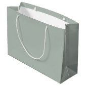 Asche grau (Vollfarbe) Große Geschenktüte (Rückseite Schrägansicht)