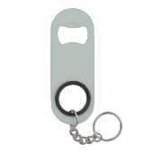 Asche grau (Vollfarbe) Mini Flaschenöffner (Rückseite)