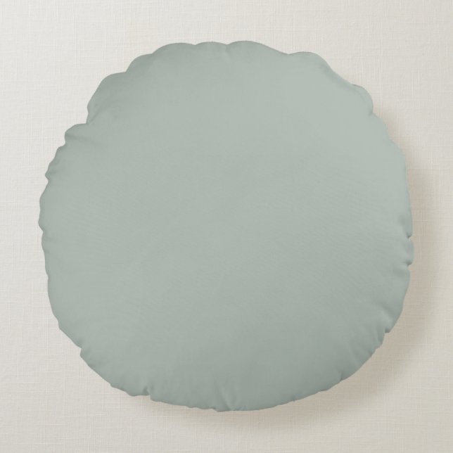 Asche grau (Vollfarbe) Rundes Kissen (Vorderseite)