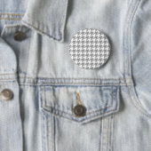 Asche Grau-Weiß-Hahnentrittmuster Karo Button (Beispiel)