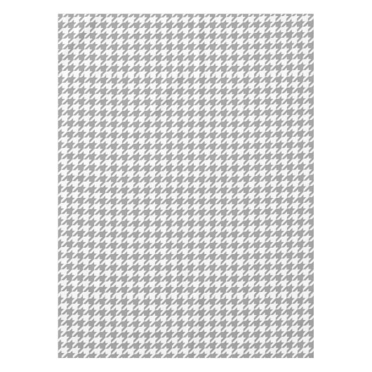 Asche Grau-Weiß-Hahnentrittmuster Karo Tischdecke (Vorderseite)