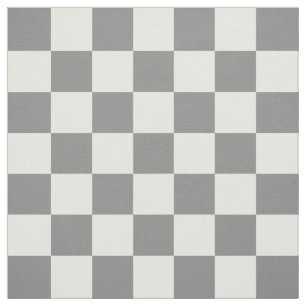 Asche Grau-Weiß-Schachbrett-Muster Textil Stoff