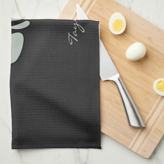 Asche Graue Fischknochen Geschirrtuch (Viertel Falte)