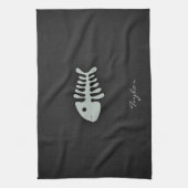 Asche Graue Fischknochen Geschirrtuch (Vertikal)