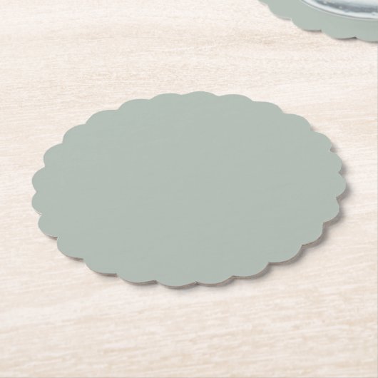 Asche Gray Scalloped Round Paper Untersetzer (angewinkelt)