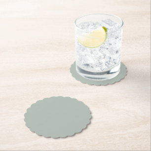 Asche Gray Scalloped Round Paper Untersetzer