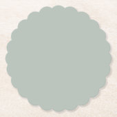 Asche Gray Scalloped Round Paper Untersetzer (Vorderseite)