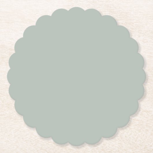 Asche Gray Scalloped Round Paper Untersetzer (Vorderseite)