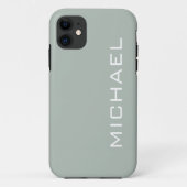 Asche Gray Solid Color | Minimalistischer Name Case-Mate iPhone Hülle (Rückseite)