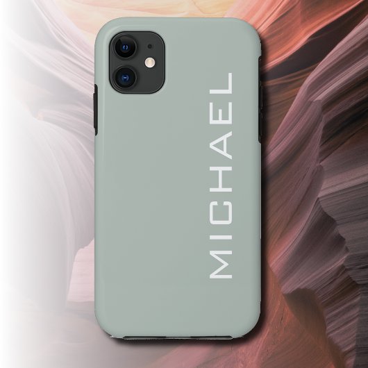 Asche Gray Solid Color | Minimalistischer Name Case-Mate iPhone Hülle