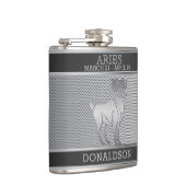 Äsche in Schwarz und Silver Mesh Flask Flachmann (Rechts)