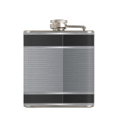 Äsche in Schwarz und Silver Mesh Flask Flachmann (Rückseite)
