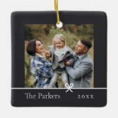 Asche | Minimalistisches zweiseitiges Foto Keramikornament (Vorderseite)