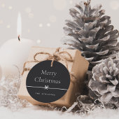 Asche | Modern Bow Einfache Minimale Weihnachtsges Geschenkanhänger