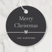 Asche | Modern Bow Einfache Minimale Weihnachtsges Geschenkanhänger (Vorderseite)
