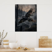 Asche Rabe Verbrannter Wald Himmel Poster (Küche)