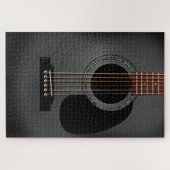 Asche-schwarze Acoustikale Gitarre Puzzle (Horizontal)