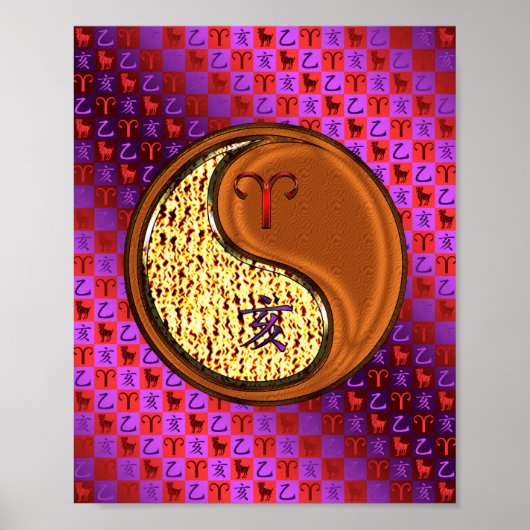 Äsche und Holzbohlen Poster (Vorne)