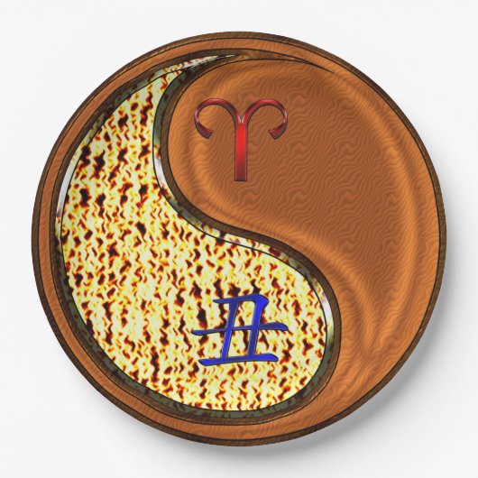 Äsche und Holzochsen Pappteller (Vorderseite)