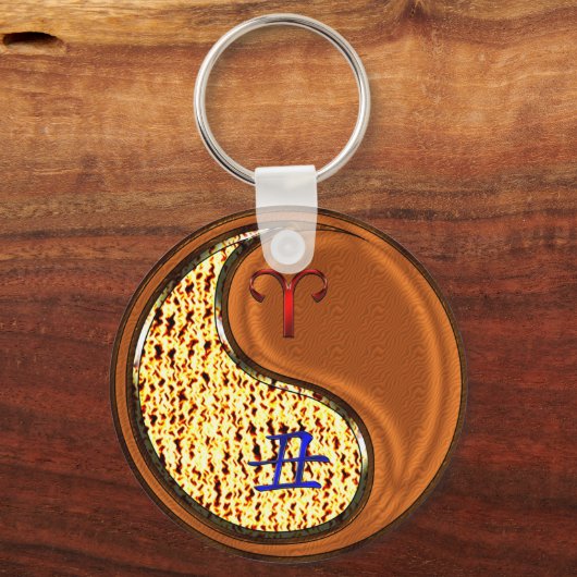 Äsche und Holzochsen Schlüsselanhänger (Vorderseite)