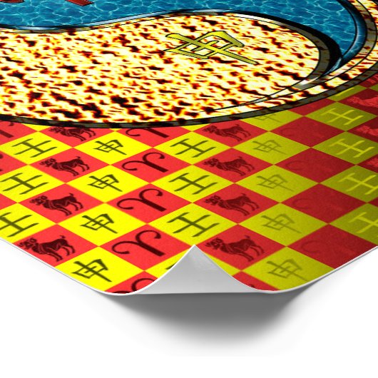 Äsche und Wasseraffe Poster (Ecke)