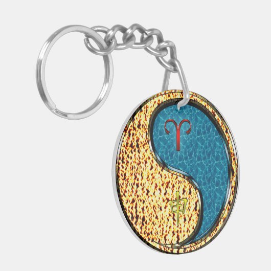 Äsche und Wasseraffe Schlüsselanhänger (Vorderseite links)